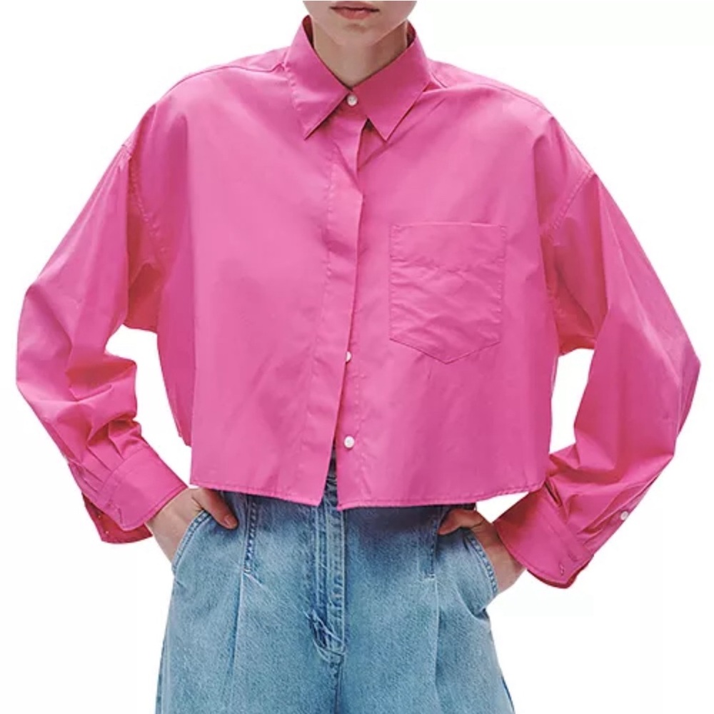 Rag and Bone Beatrice Cropped Poplin Shirt